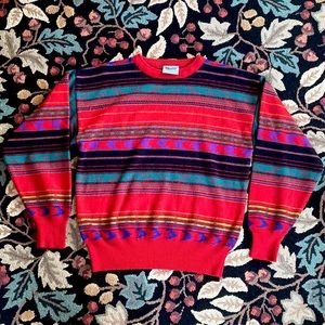 Vintage Aztec / Southwest Inspo Wool Blend Pullover Sweater